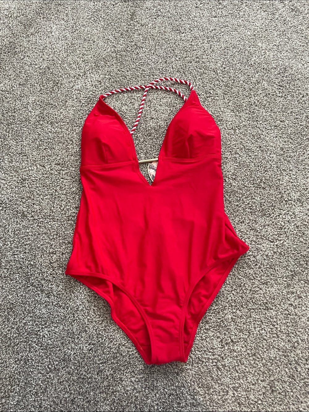Ted Baker Red One-Piece Swimsuit with Braided Straps